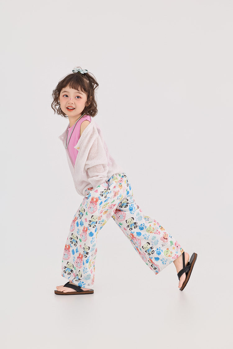 Retro Animal Pattern Wide Leg Pants アニマル プリント ワイドパンツ【mh0012376】 HEY BOOBII