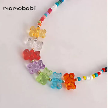 Retro Color Gummy Bear Necklace グミベア レトロ ビーズネックレス【mh0013021】 Multi Color / One Size momobobi ベビーキッズその他アクセサリー
