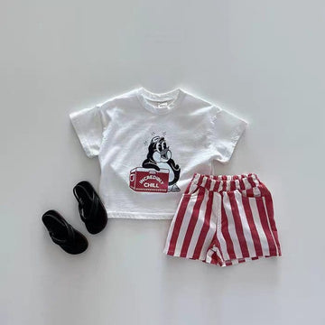 Retro Nautical Raglan T-shirt ペンギン クルーネック 半袖Tシャツ【mh0012928】 White / 73cm yi nian ni 半袖Tシャツ