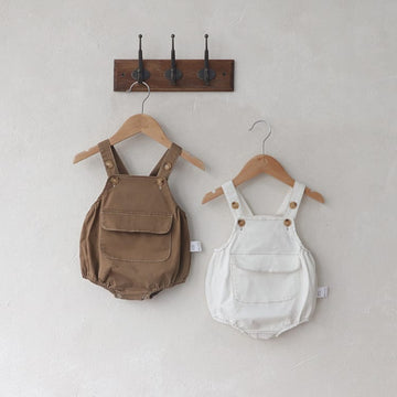 Retro Pocket Bib Overalls フロントポケット サロペット【mh0012693】 BBAMMA ノースリーブロンパース
