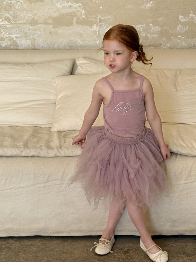 Rhinestone Camisole Tulle Tutu Skirt ノースリーブトップス チュールスカート セットアップ【mh0012800】 Chengle ノースリーブセットアップ