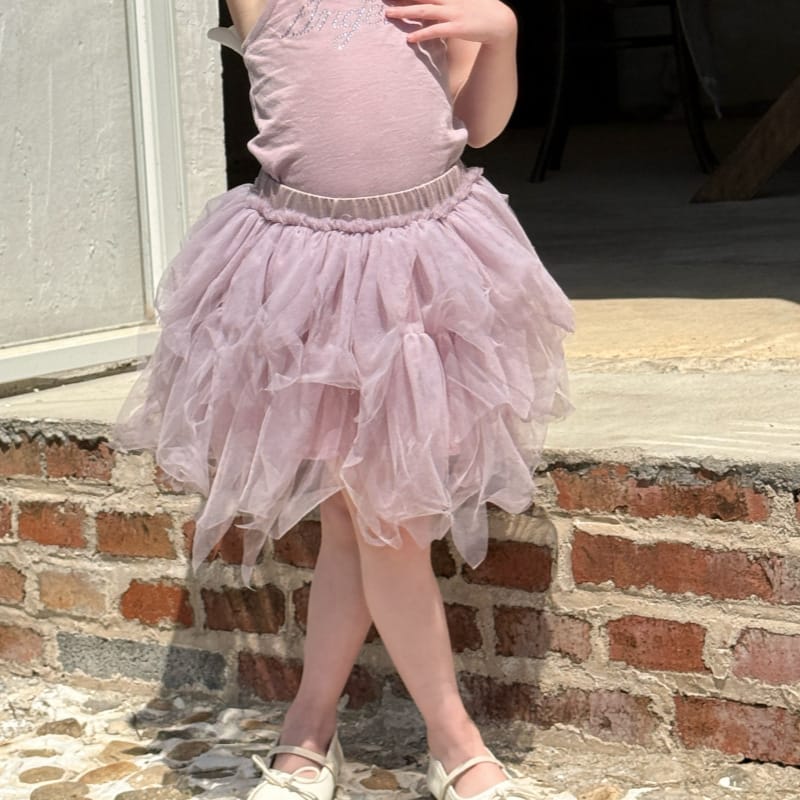 Rhinestone Camisole Tulle Tutu Skirt ノースリーブトップス チュールスカート セットアップ【mh0012800】 Skirt / 90cm Chengle ノースリーブセットアップ