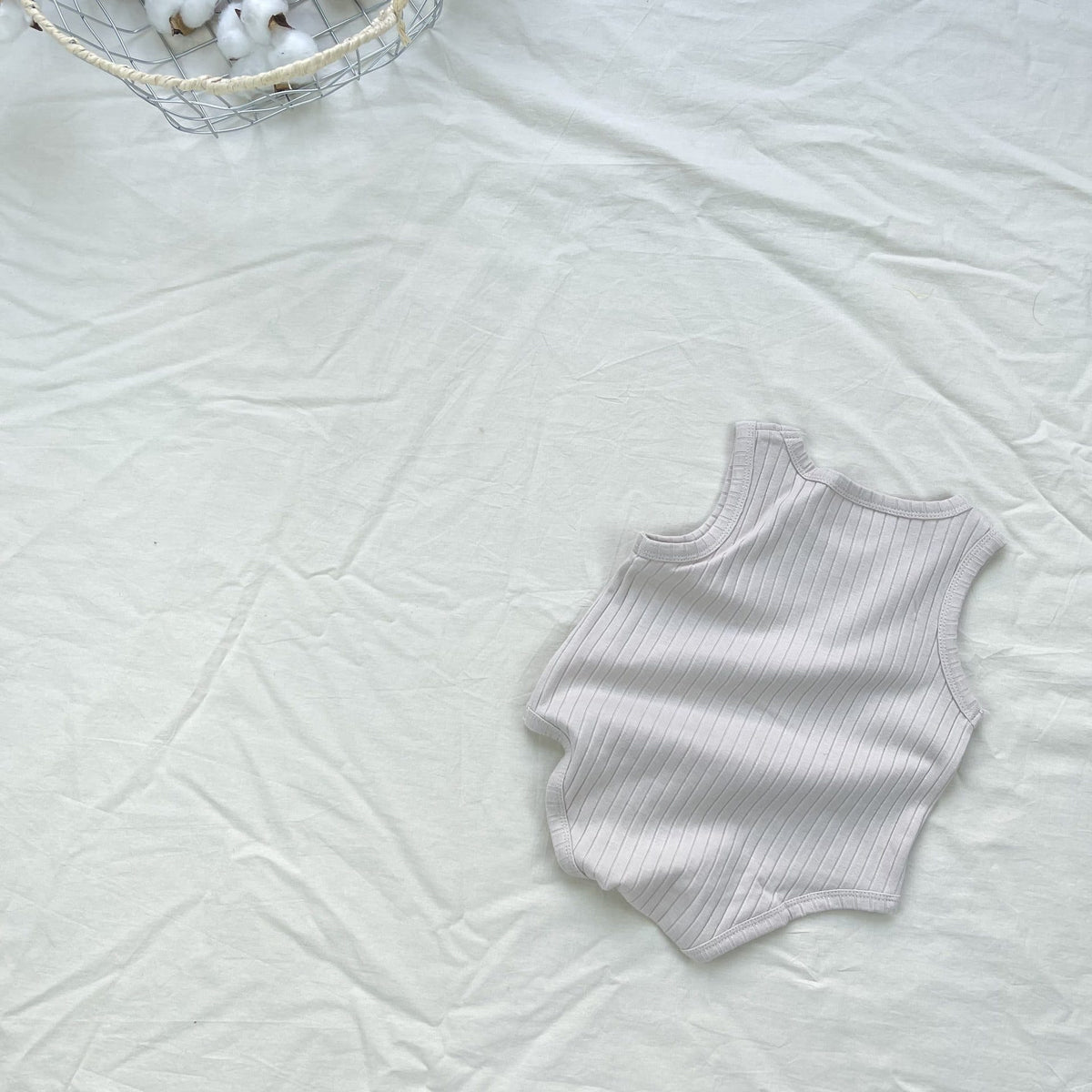 Ribbed Basic Sleeveless Romper 無地 ノースリーブロンパース【mh0012898】 Apricot / 66cm yi nian ni ノースリーブロンパース