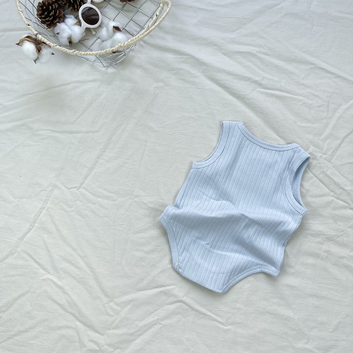 Ribbed Basic Sleeveless Romper 無地 ノースリーブロンパース【mh0012898】 yi nian ni ノースリーブロンパース
