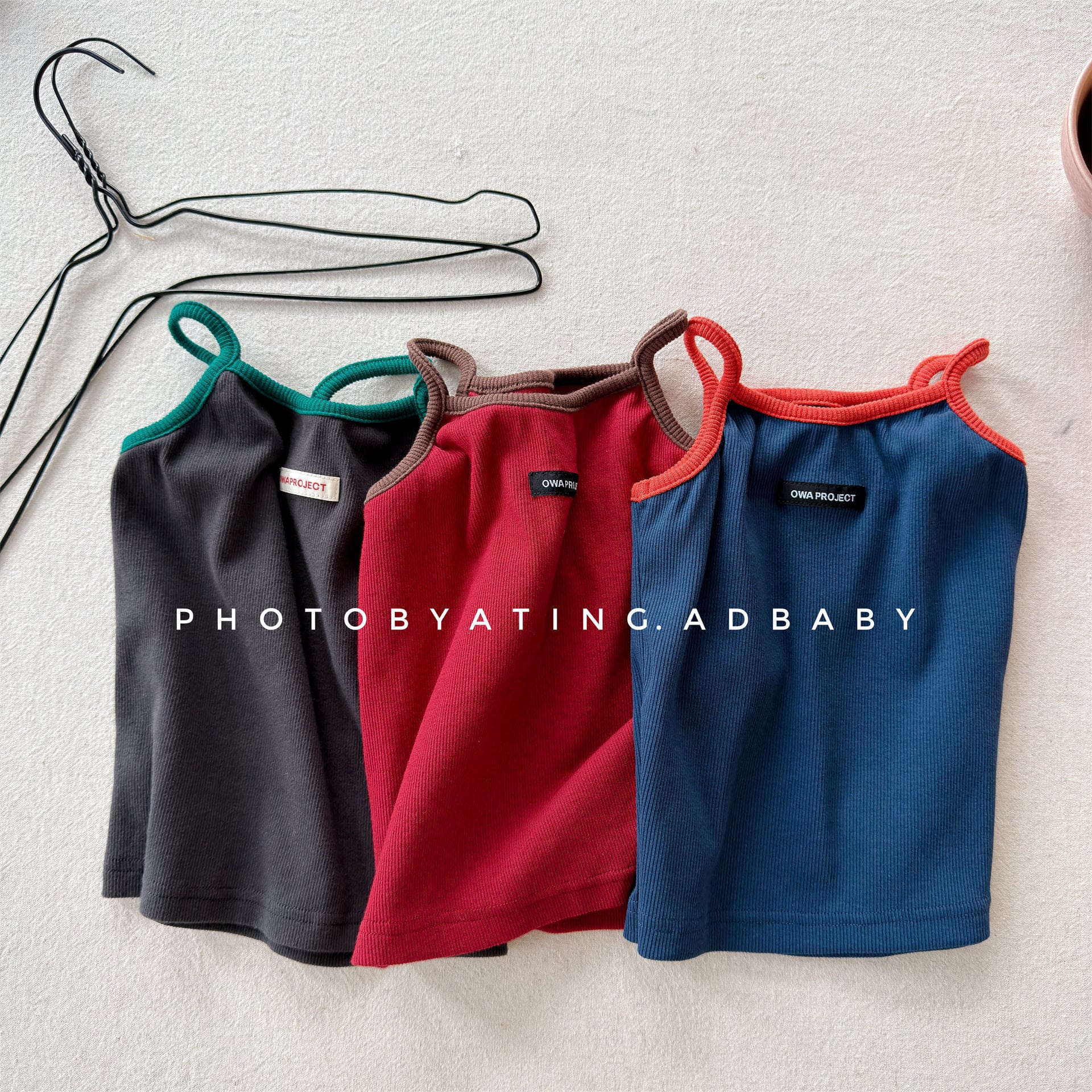 Ribbed Contrast Trim Cami キャミソール キャミソール【mh0013447】 ADbaby タンクトップ・キャミソール・ノースリーブトップス