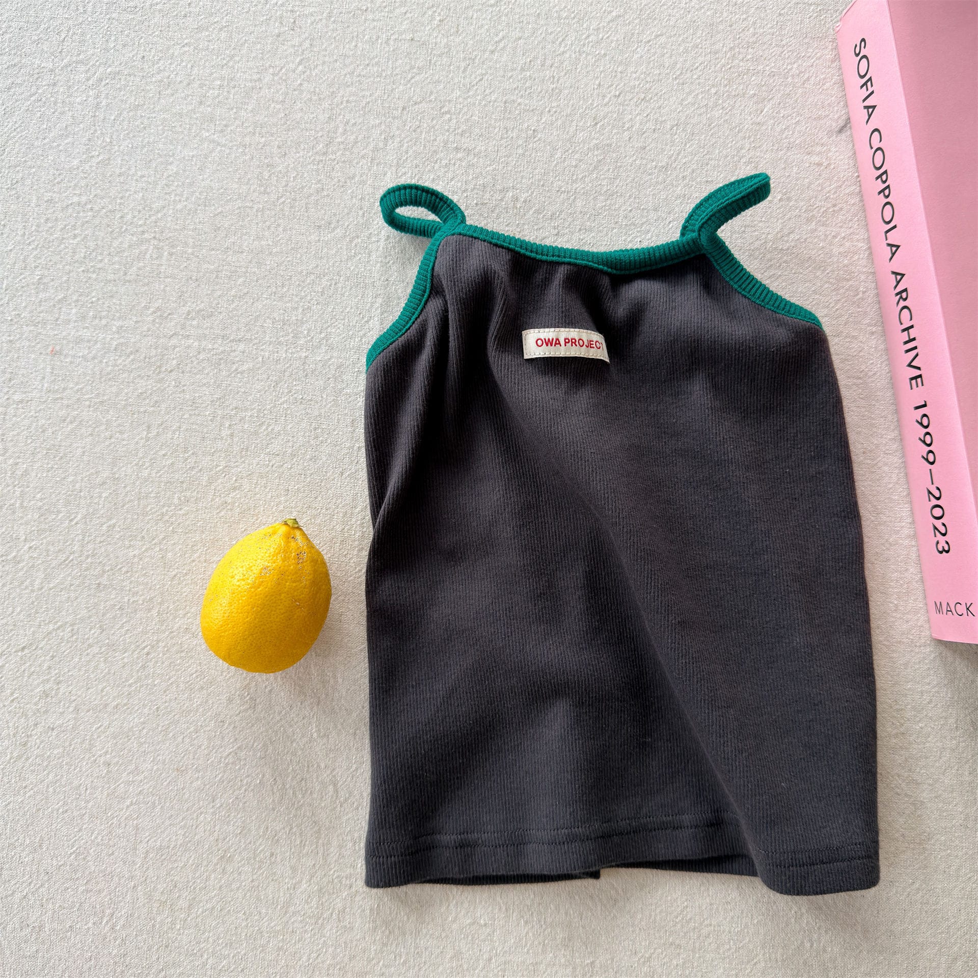 Ribbed Contrast Trim Cami キャミソール キャミソール【mh0013447】 Dark Gray / 80cm ADbaby タンクトップ・キャミソール・ノースリーブトップス