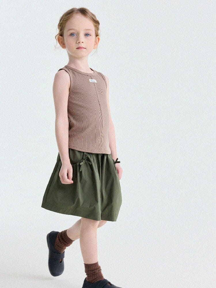 Ribbed Cotton Tank Top センターシーム ノースリーブトップス【mh0013190】 yunerma タンクトップ・キャミソール・ノースリーブトップス
