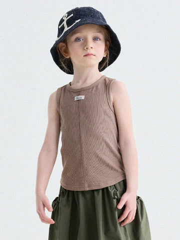 Ribbed Cotton Tank Top センターシーム ノースリーブトップス【mh0013190】 yunerma タンクトップ・キャミソール・ノースリーブトップス