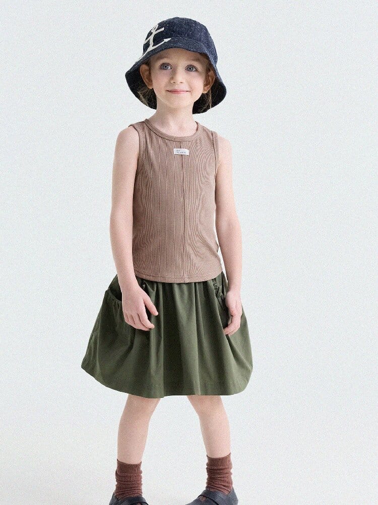 Ribbed Cotton Tank Top センターシーム ノースリーブトップス【mh0013190】 yunerma タンクトップ・キャミソール・ノースリーブトップス