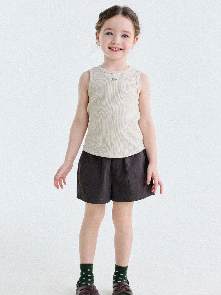 Ribbed Cotton Tank Top センターシーム ノースリーブトップス【mh0013190】 yunerma タンクトップ・キャミソール・ノースリーブトップス