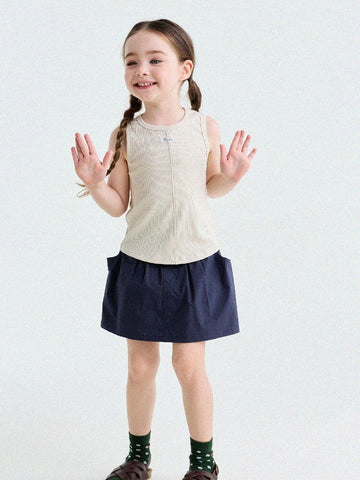 Ribbed Cotton Tank Top センターシーム ノースリーブトップス【mh0013190】 yunerma タンクトップ・キャミソール・ノースリーブトップス