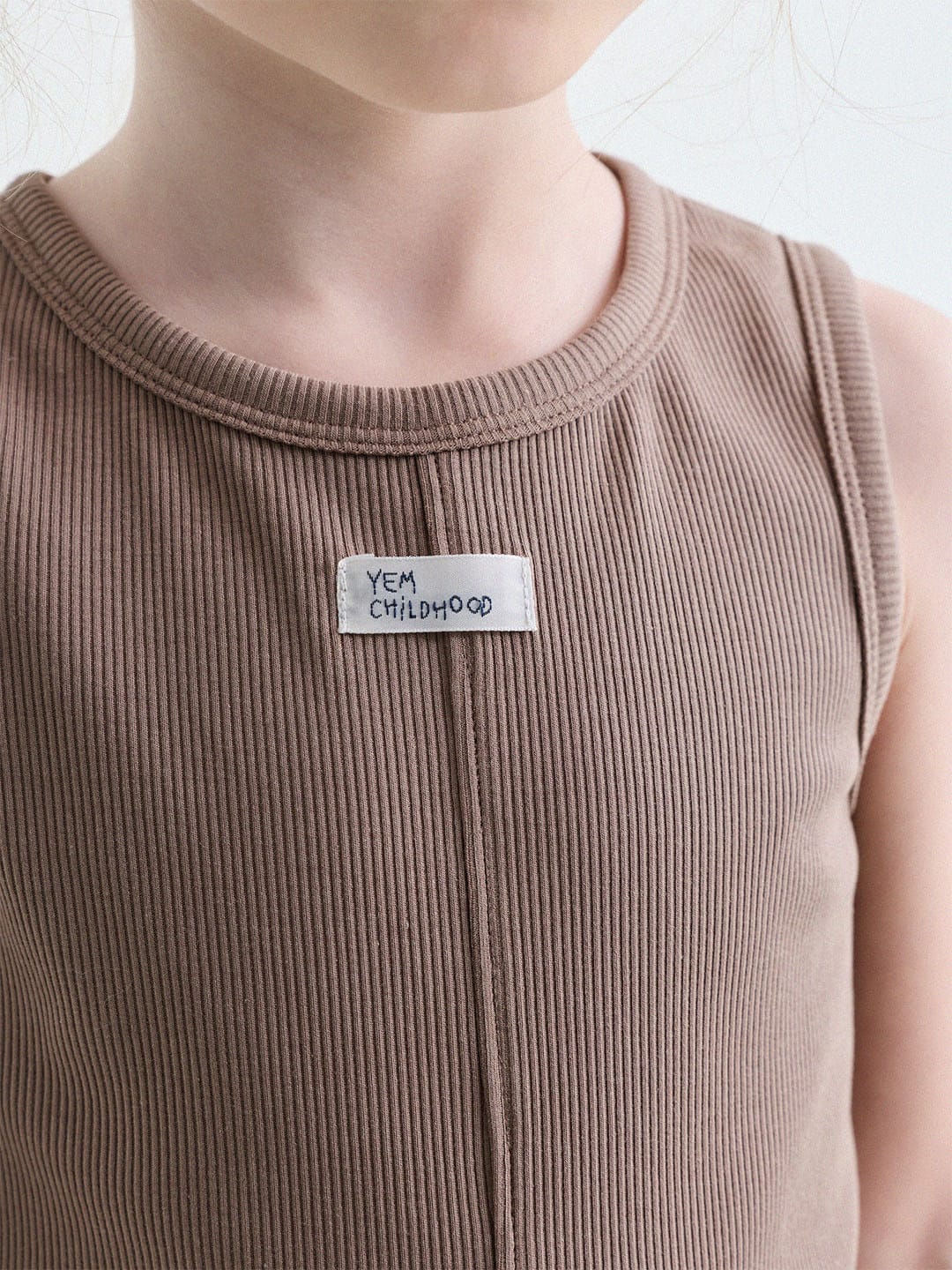 Ribbed Cotton Tank Top センターシーム ノースリーブトップス【mh0013190】 yunerma タンクトップ・キャミソール・ノースリーブトップス