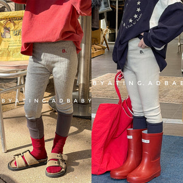 Ribbed Embroidery Leggings Pants 刺繍 レギンスパンツ【mh0012453】 ADbaby レギンスパンツ