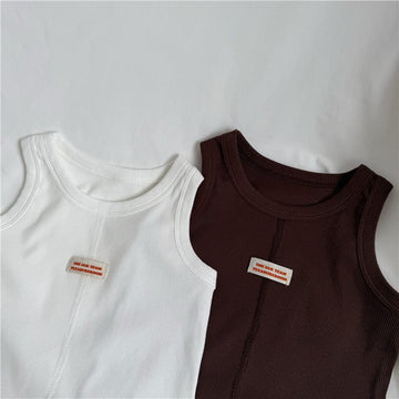 Ribbed Label Tank Top リブラベル タンクトップ【mh0013645】 GL-Kids タンクトップ・キャミソール・ノースリーブトップス