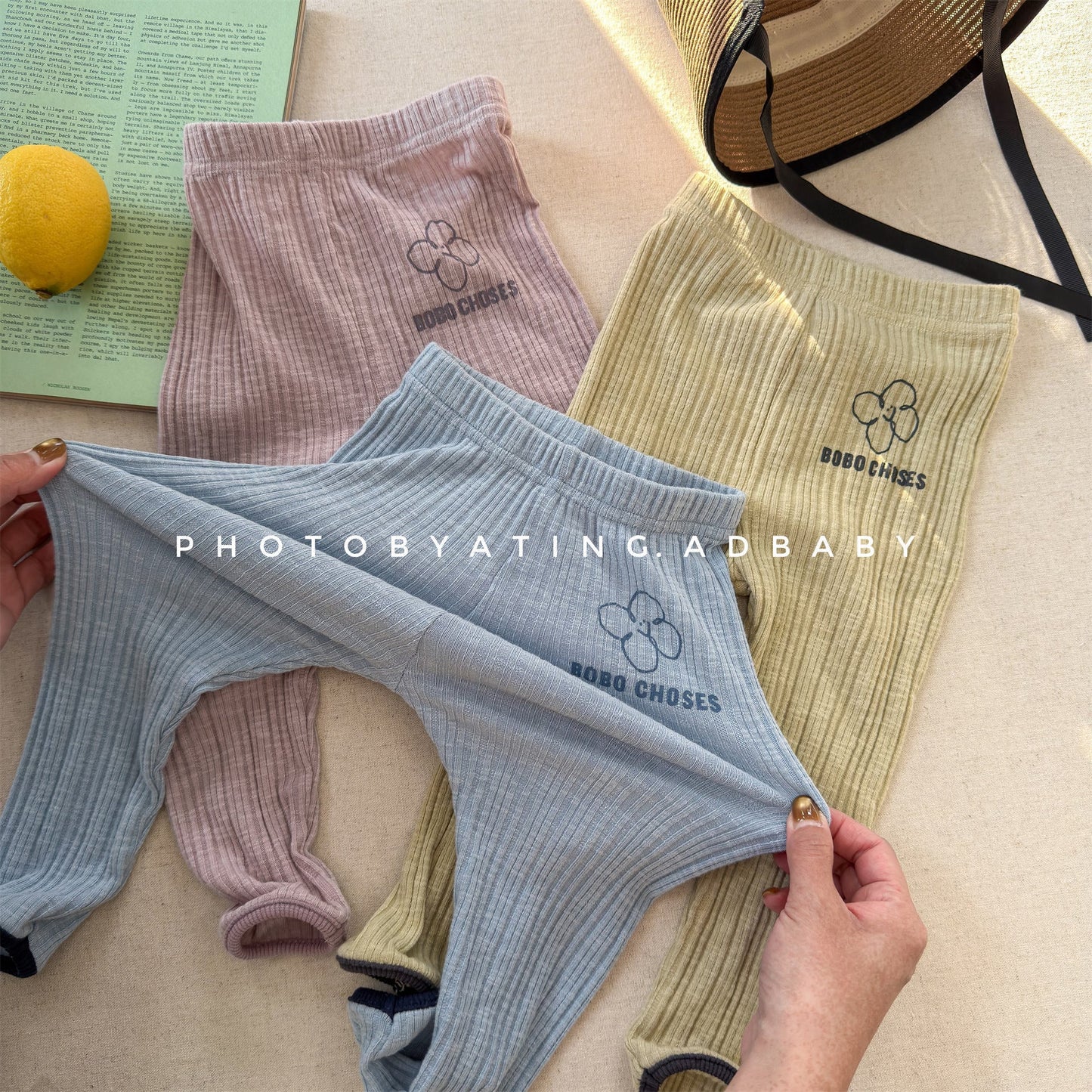 Ribbed Printed Leggings リブ プリント レギンス【mh0012437】 ADbaby レギンスパンツ