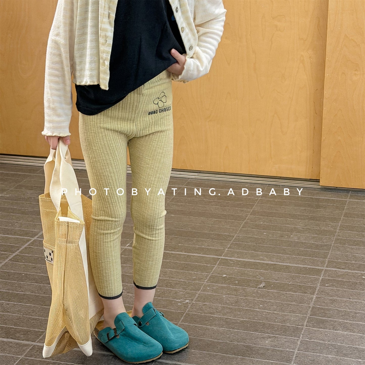 Ribbed Printed Leggings リブ プリント レギンス【mh0012437】 ADbaby レギンスパンツ