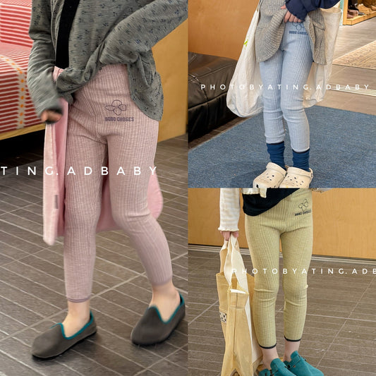 Ribbed Printed Leggings リブ プリント レギンス【mh0012437】 ADbaby レギンスパンツ