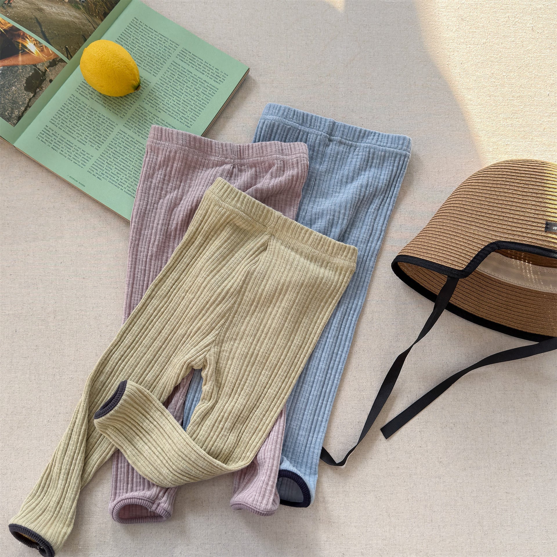Ribbed Printed Leggings リブ プリント レギンス【mh0012437】 ADbaby レギンスパンツ