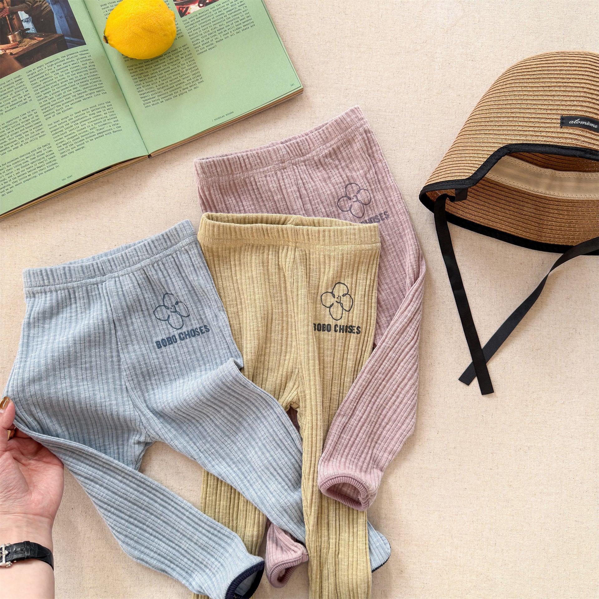 Ribbed Printed Leggings リブ プリント レギンス【mh0012437】 ADbaby レギンスパンツ