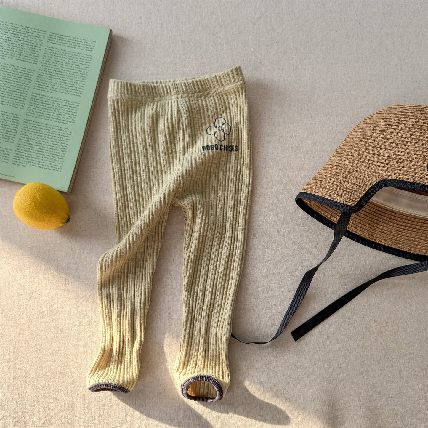 Ribbed Printed Leggings リブ プリント レギンス【mh0012437】 Yellow / 80cm ADbaby レギンスパンツ