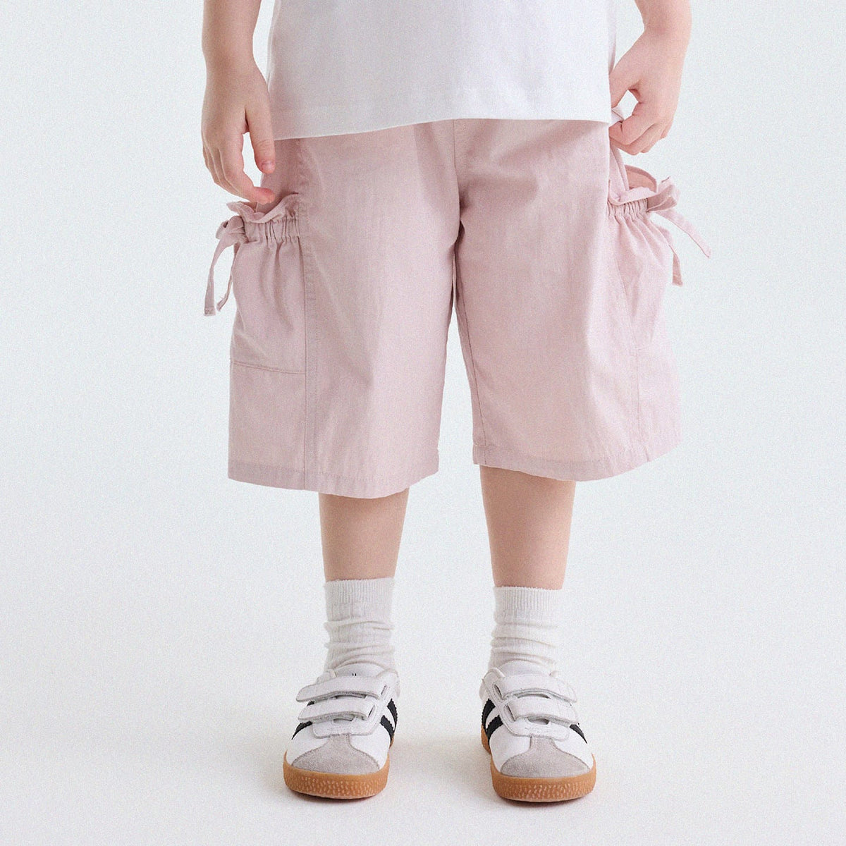 Ribbon Detail Cropped Pants リボン ハーフパンツ【mh0013179】 Pink【pre-order】 / 90cm yunerma ハーフパンツ・ショートパンツ