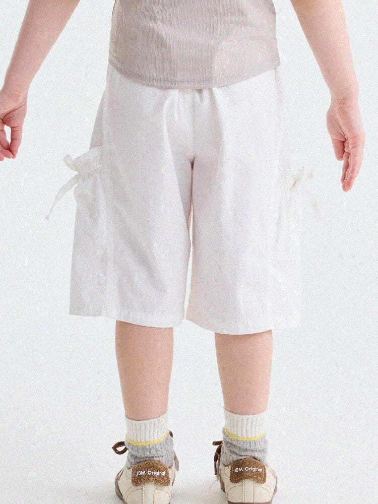 Ribbon Detail Cropped Pants リボン ハーフパンツ【mh0013179】 yunerma ハーフパンツ・ショートパンツ