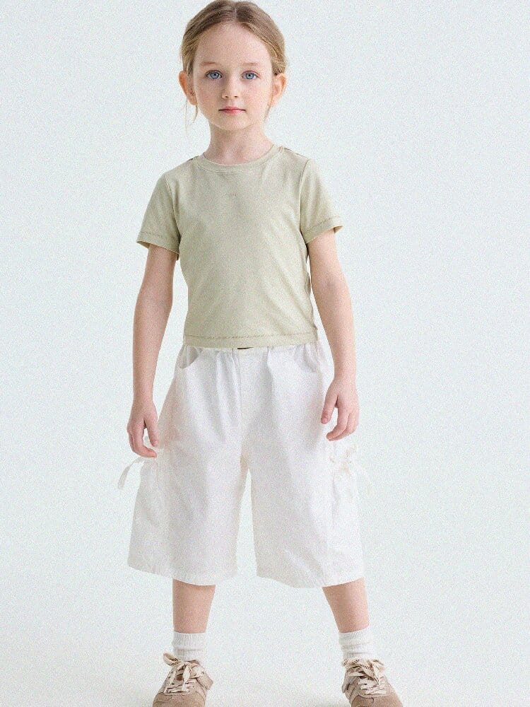 Ribbon Detail Cropped Pants リボン ハーフパンツ【mh0013179】 yunerma ハーフパンツ・ショートパンツ
