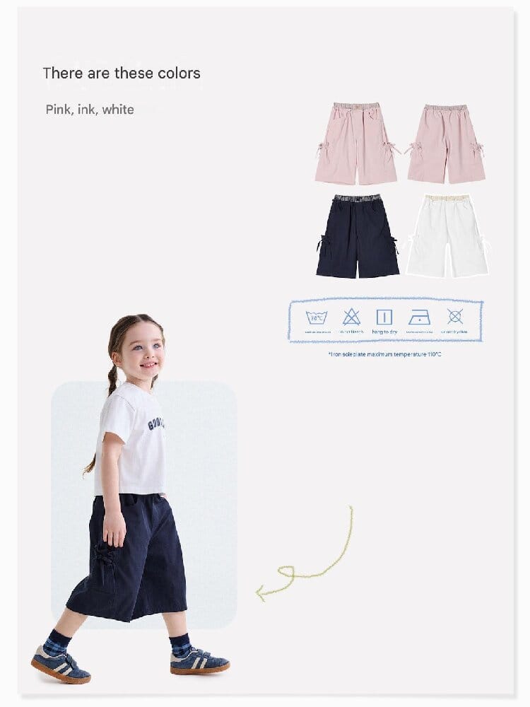 Ribbon Detail Cropped Pants リボン ハーフパンツ【mh0013179】 yunerma ハーフパンツ・ショートパンツ