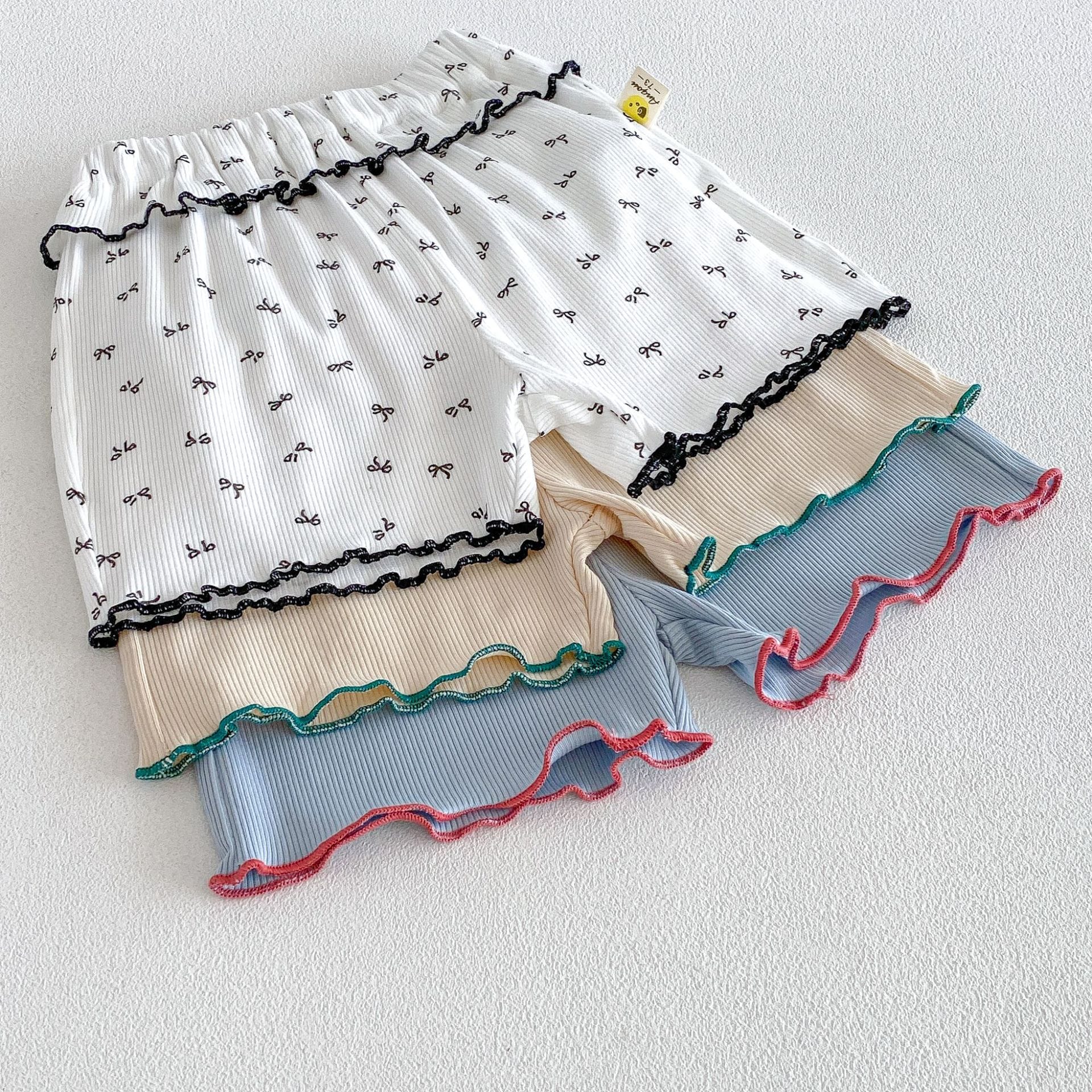 Ribbon Scalloped Collar Set-up リボン柄 セーラー襟 半袖セットアップ【mh0012703】 angou 半袖セットアップ