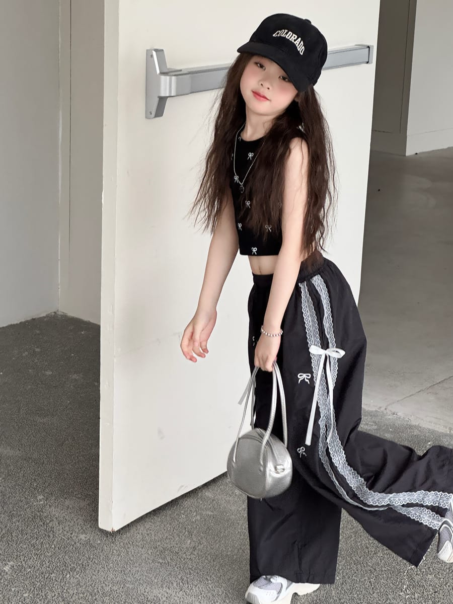 Ruffle Bow Cargo Pants リボンレース ロングパンツ【mh0013075】 mamahalo kids ロングパンツ・スウェットパンツ