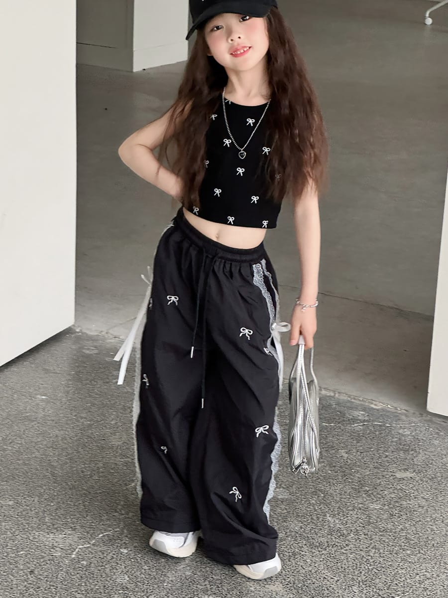 Ruffle Bow Cargo Pants リボンレース ロングパンツ【mh0013075】 mamahalo kids ロングパンツ・スウェットパンツ