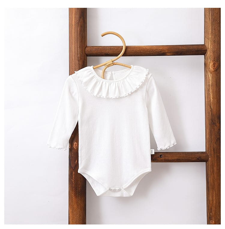 Ruffle Collar Bodysuit フリルカラー 長袖ロンパース【mh0013031】 Beitaoya 長袖ロンパース