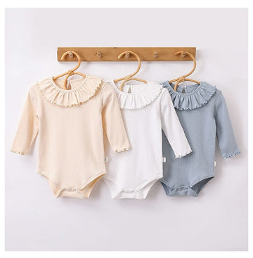 Ruffle Collar Bodysuit フリルカラー 長袖ロンパース【mh0013031】 Beitaoya 長袖ロンパース
