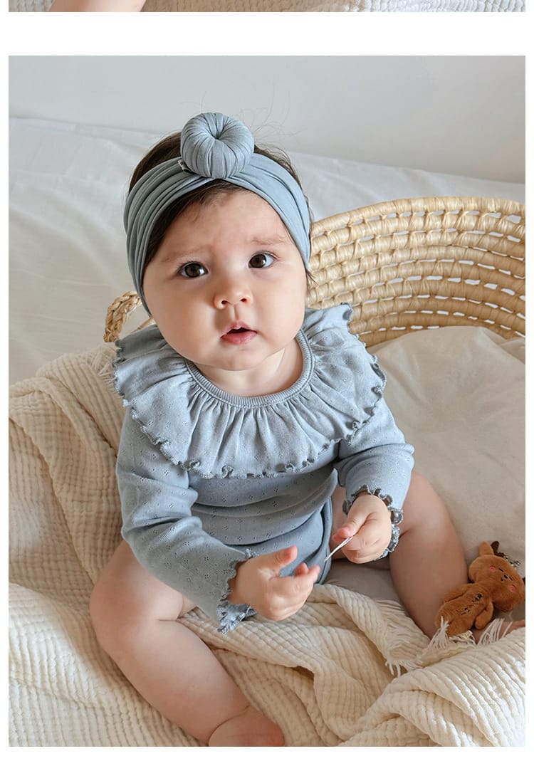 Ruffle Collar Bodysuit フリルカラー 長袖ロンパース【mh0013031】 Beitaoya 長袖ロンパース