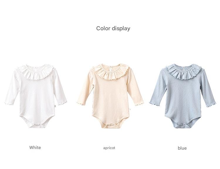 Ruffle Collar Bodysuit フリルカラー 長袖ロンパース【mh0013031】 Beitaoya 長袖ロンパース