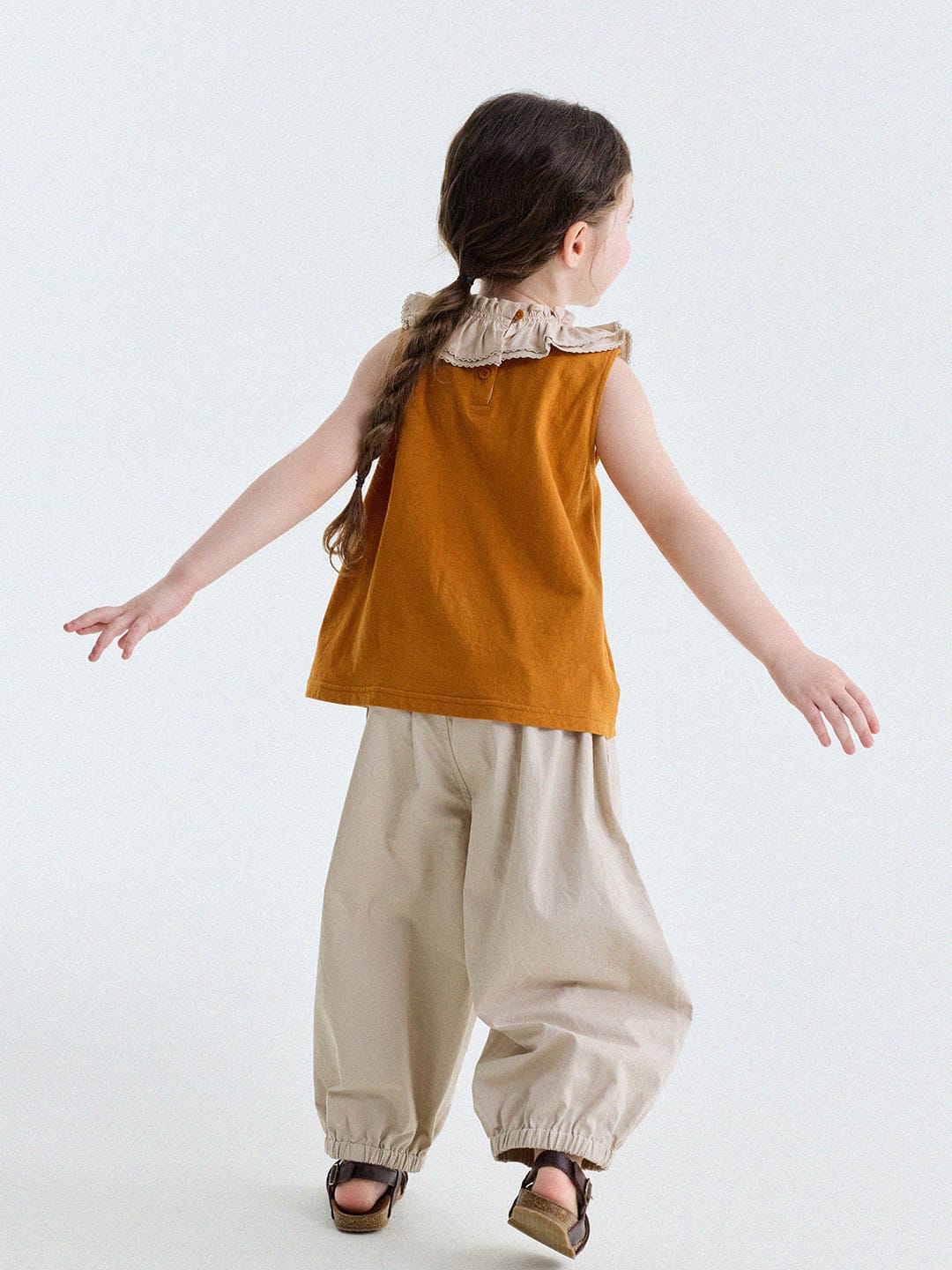 Ruffle Collar Cotton Vest フリルカラー ノースリーブブラウス【mh0013202】 yunerma タンクトップ・キャミソール・ノースリーブトップス