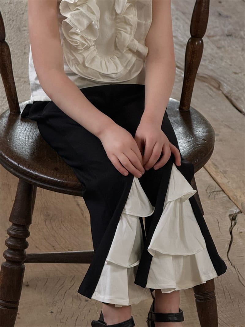 Ruffle Hem Flare Pants Halterneck Top フリル ロングパンツ セットアップ【mh0012786】 Chengle ノースリーブセットアップ