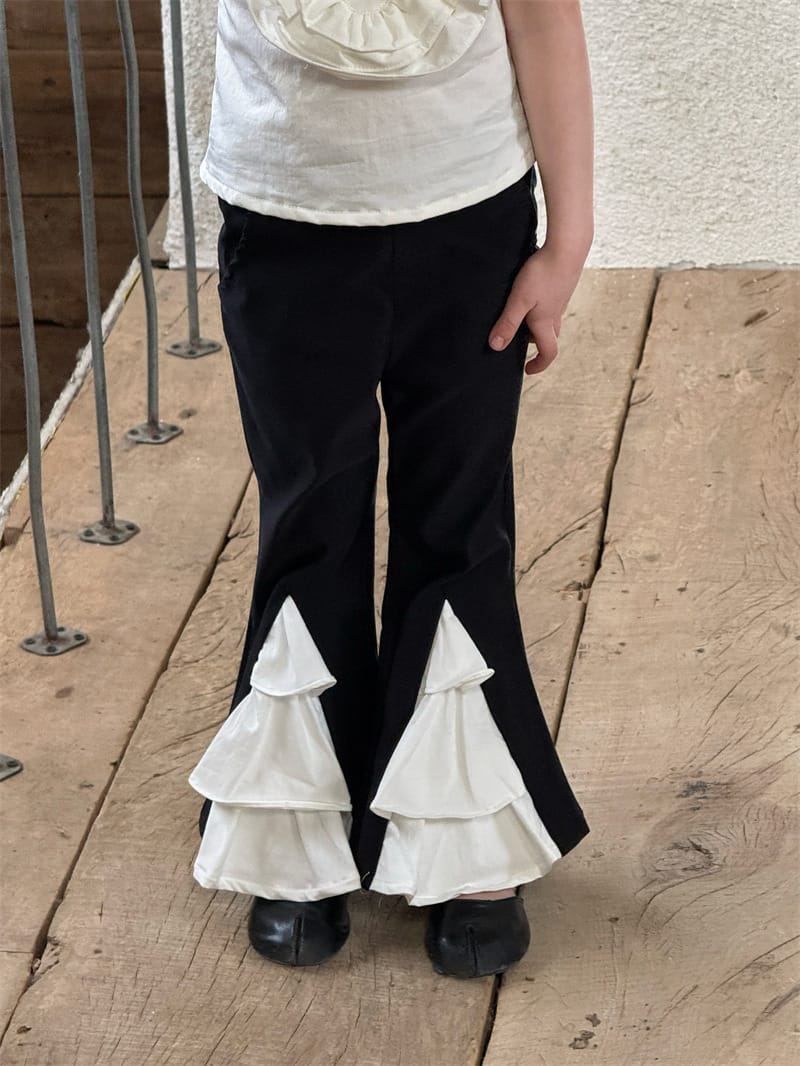 Ruffle Hem Flare Pants Halterneck Top フリル ロングパンツ セットアップ【mh0012786】 Chengle ノースリーブセットアップ