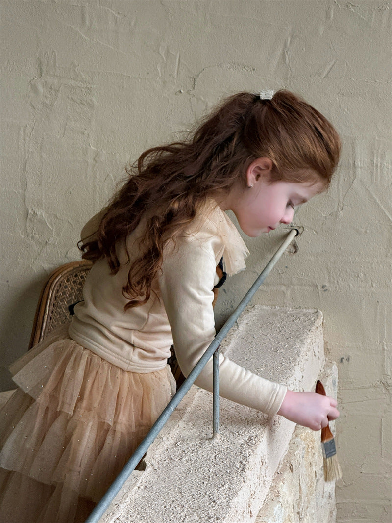 Ruffle Lace Knitted Base Top フリル レース 長袖ニットトップス【mh0012425】 Chengle