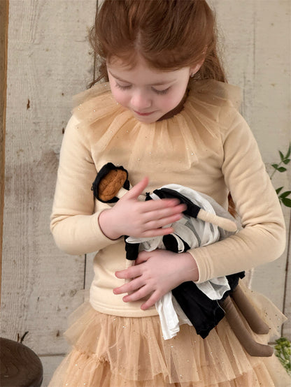 Ruffle Lace Knitted Base Top フリル レース 長袖ニットトップス【mh0012425】 Chengle