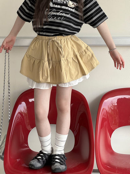 Ruffle Layered Skirt ラッフル スカートパンツ【mh0013081】 mamahalo kids スカート