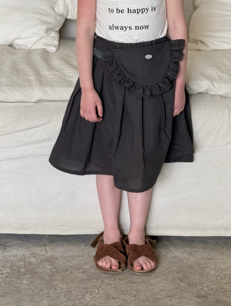 Ruffle Pocket Pleated Skirt コットン リネン 膝丈スカート【mh0012790】 Chengle スカート