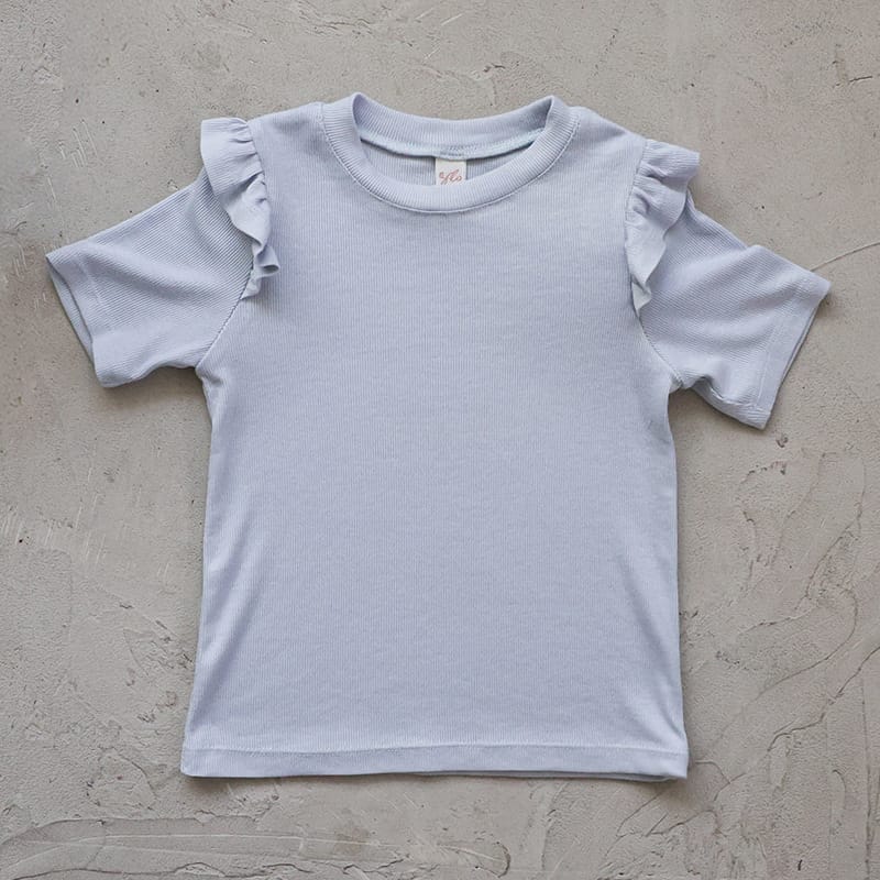 Ruffle Shoulder Tee メロウフリル 半袖Tシャツ【mh0012986】 Blue / 90cm Strawberry Coral 半袖Tシャツ