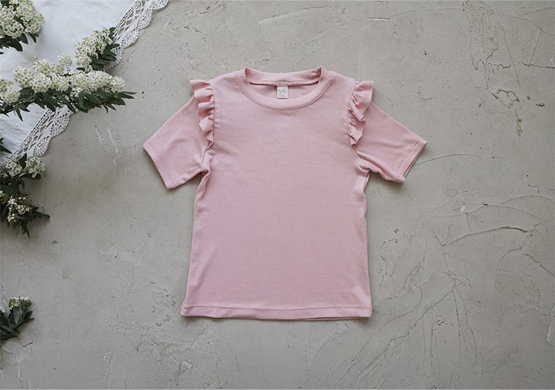 Ruffle Shoulder Tee メロウフリル 半袖Tシャツ【mh0012986】 Strawberry Coral 半袖Tシャツ