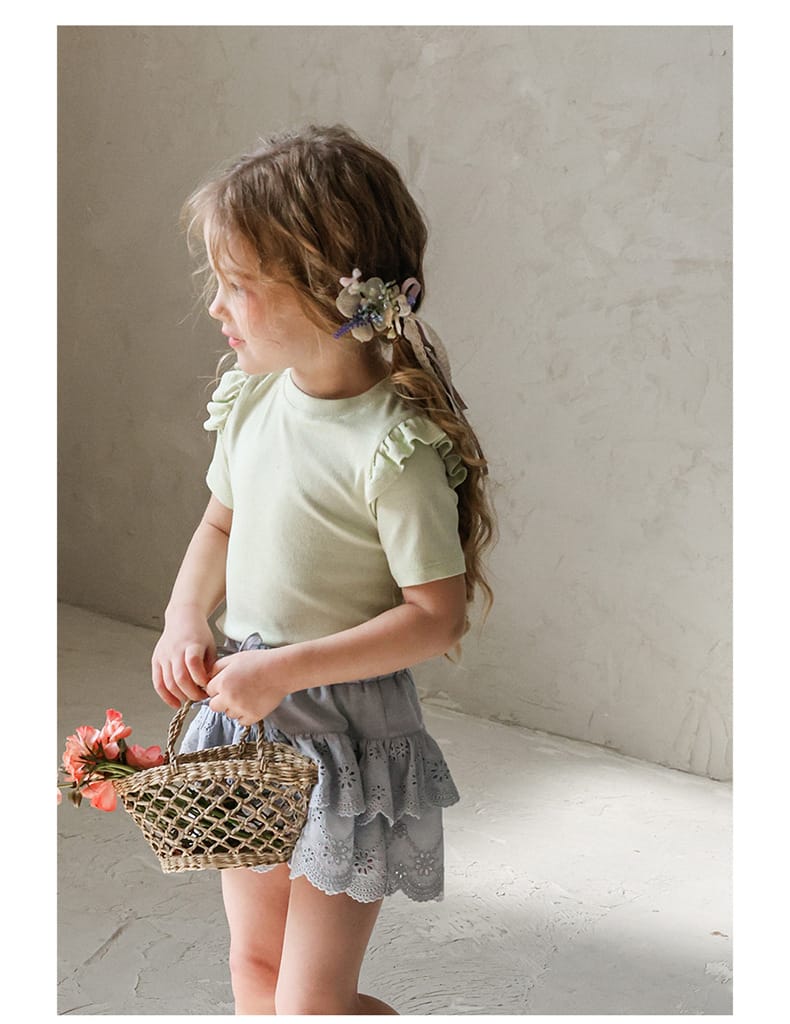Ruffle Shoulder Tee メロウフリル 半袖Tシャツ【mh0012986】 Strawberry Coral 半袖Tシャツ