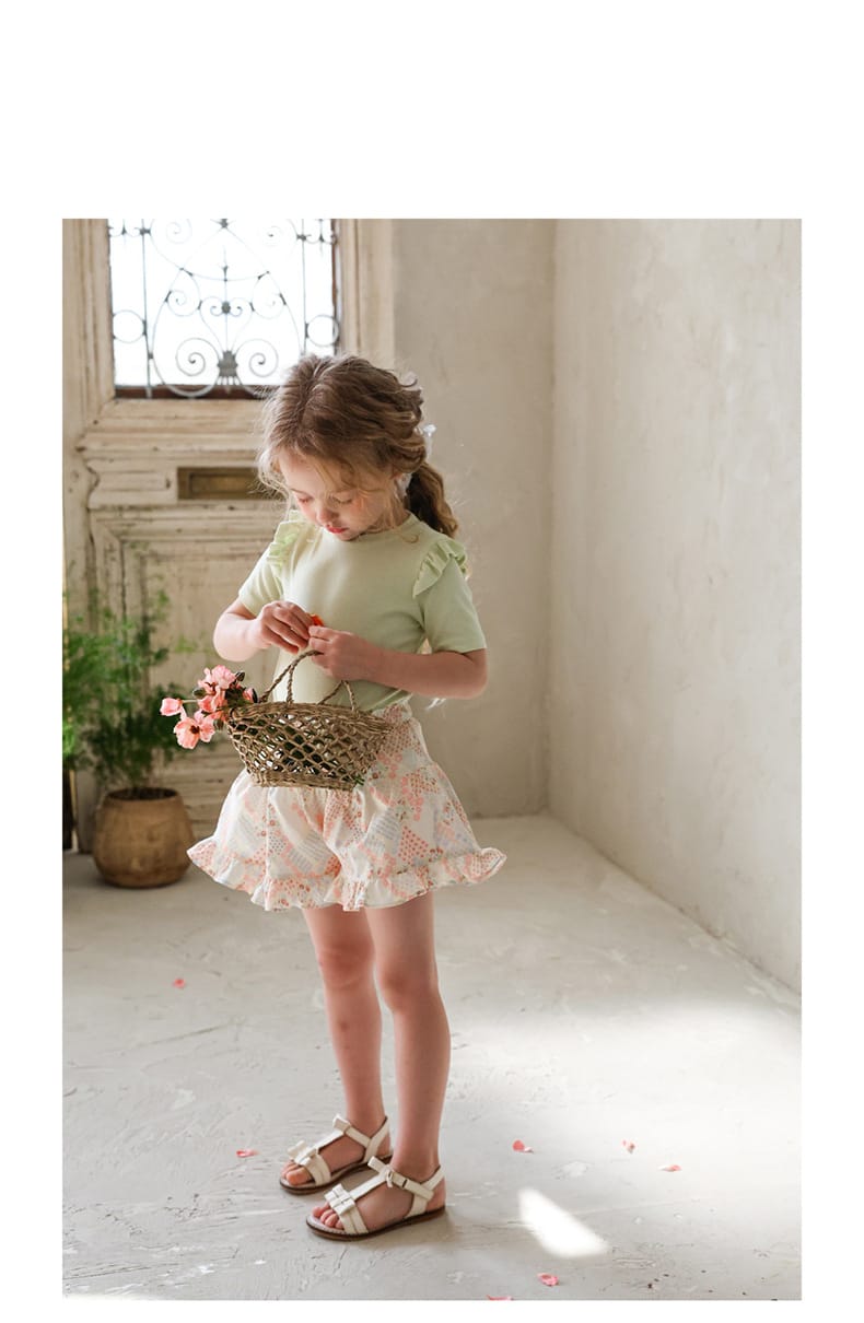 Ruffle Shoulder Tee メロウフリル 半袖Tシャツ【mh0012986】 Strawberry Coral 半袖Tシャツ
