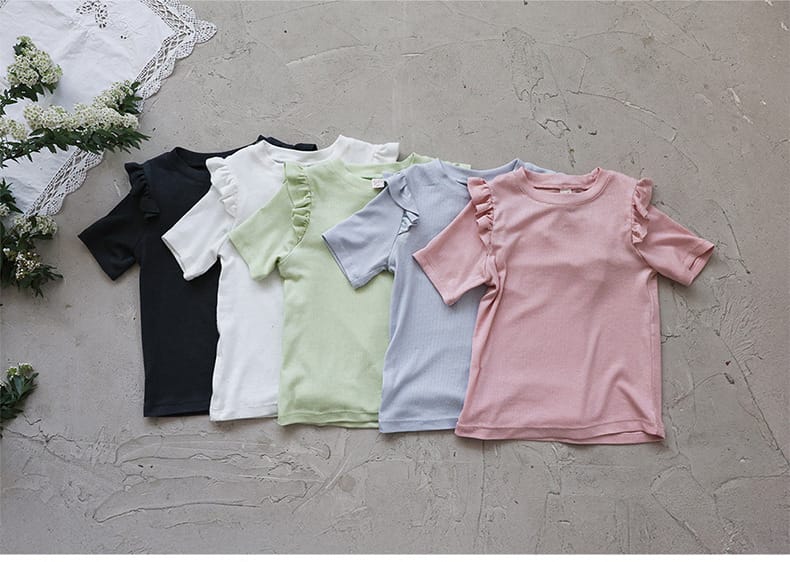 Ruffle Shoulder Tee メロウフリル 半袖Tシャツ【mh0012986】 Strawberry Coral 半袖Tシャツ