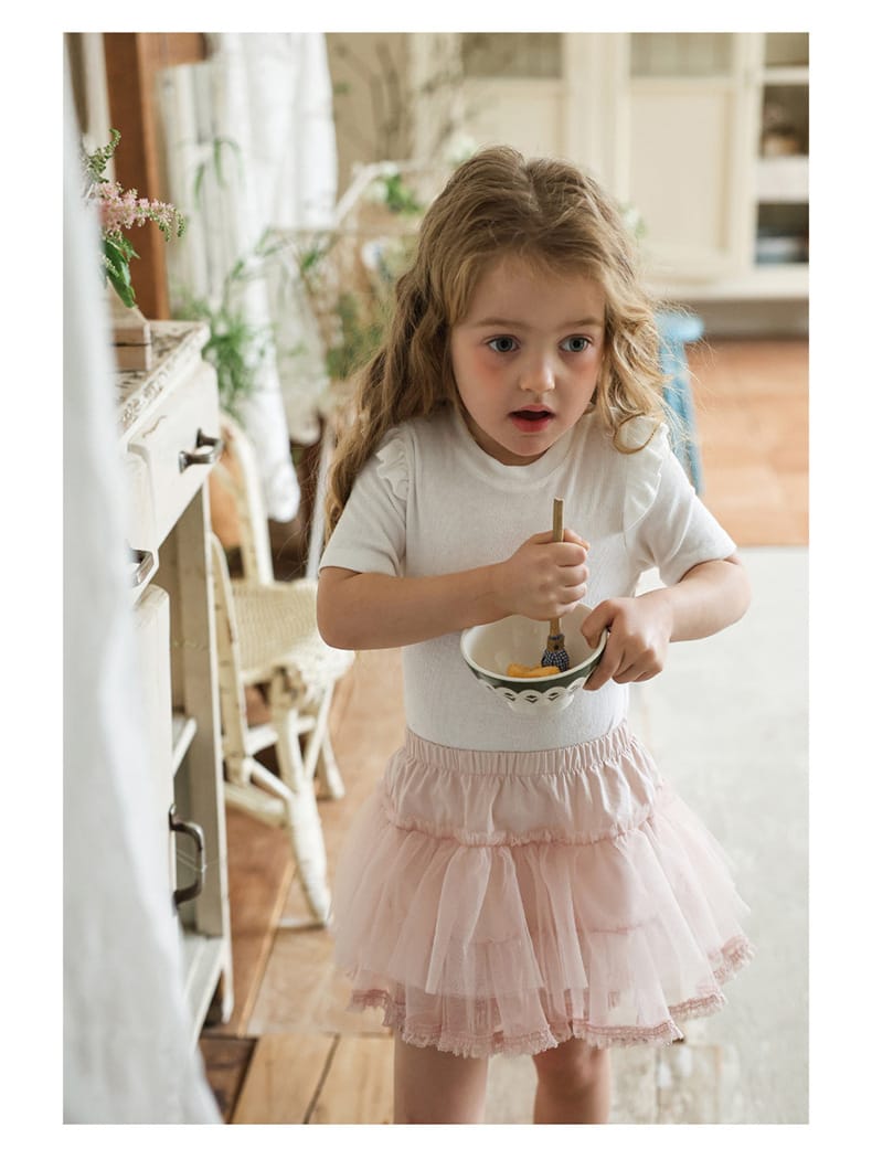 Ruffle Shoulder Tee メロウフリル 半袖Tシャツ【mh0012986】 Strawberry Coral 半袖Tシャツ