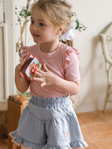 Ruffle Shoulder Tee メロウフリル 半袖Tシャツ【mh0012986】 Strawberry Coral 半袖Tシャツ