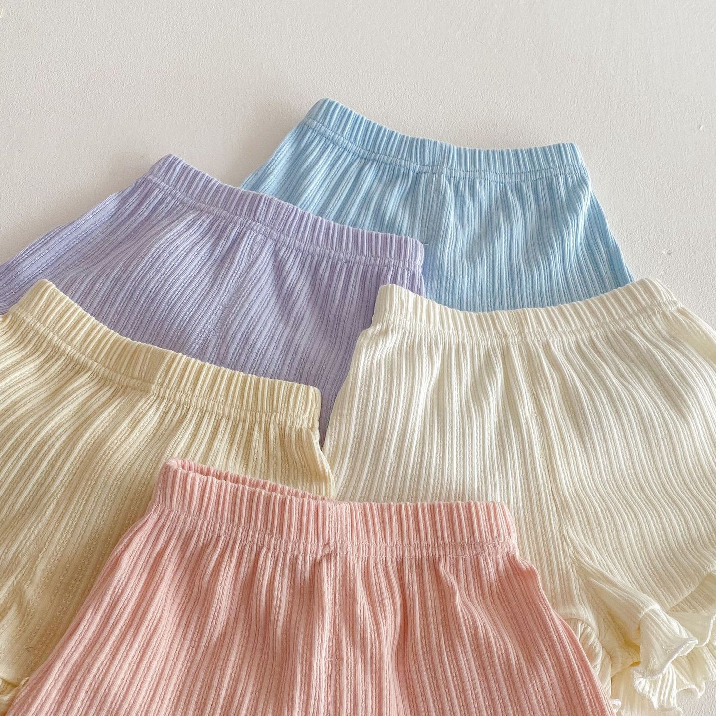 Ruffle Sleeve Ribbed Set ラッフル袖トップス+パンツ セット【mh0012338】 Beitaoya